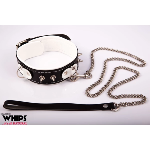Whips Collections Obroża Niewolnika Ze Smyczą - Biały