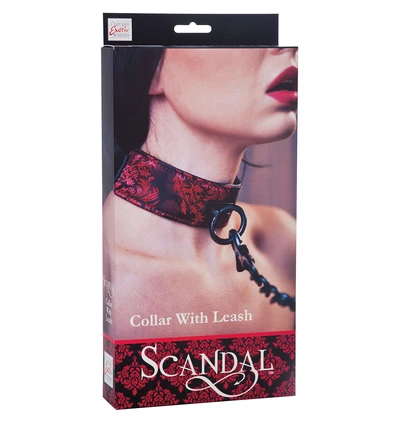 Scandal Collar With Leash - Obroża ze smyczą bdsm