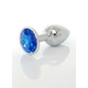 Boss Series Jawellery Blue - Korek analny z ozdobnym kamieniem, Niebieski