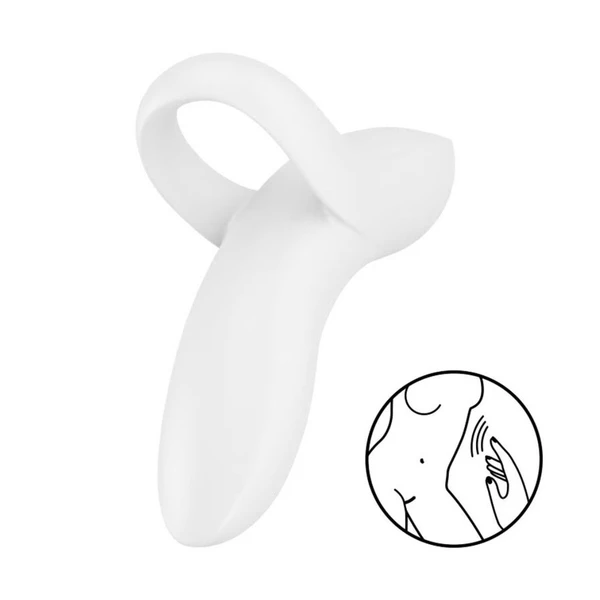 Satisfyer bold lover white - Wibrator na palec, Biały