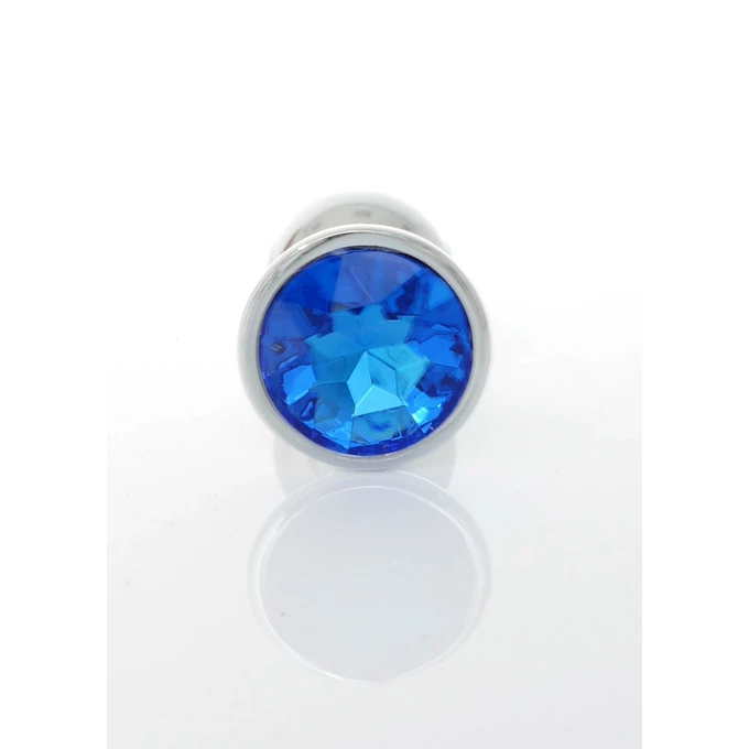 Boss Series Jawellery Blue - Korek analny z ozdobnym kamieniem, Niebieski