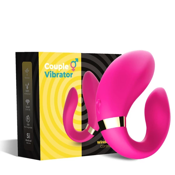 Boss Series Joy Crescent Light Pink - Wibrator dla par z pilotem, Różowy