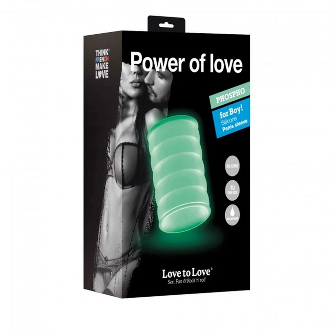Love to Love power of love phosphorescent - Nakładka na penisa, świecąca w ciemności