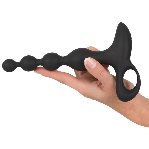 Black Velvets Vibrating Anal Beads - Wibrujące koraliki analne
