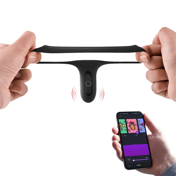 Magic Motion rise smart wearable cockring black - Wibrujący pierścień erekcyjny sterowany aplikacją, Czarny