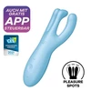 Satisfyer threesome 4 connect app (blue) - Wibrator z trzema elastycznymi ramionami, Niebieski