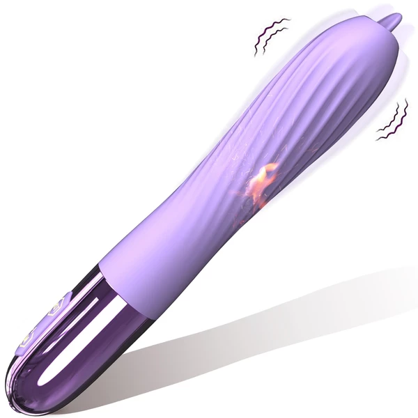 Boss Series Fox Silicone Vibrator 10VH - Wibrator klasyczny z podgrzewaniem i stymulacją oralną