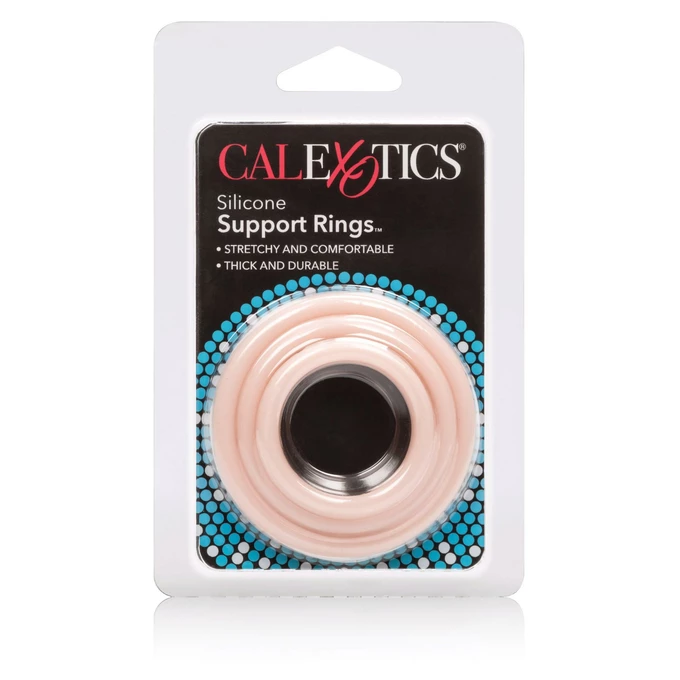 CalExotics Silicone Support Rings Light Skin Tone - Zestaw elastycznych pierścieni na penisa