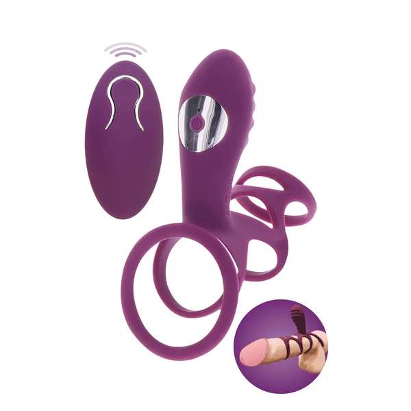 ToyJoy halo halo c-ring sleeve - Wibrujący pierścień na penisa z pilotem