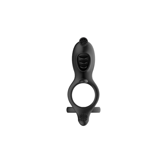Boss Series Cute Viration Penis Ring - Wibrujący pierścień erekcyjny z sondą do cewki moczowej