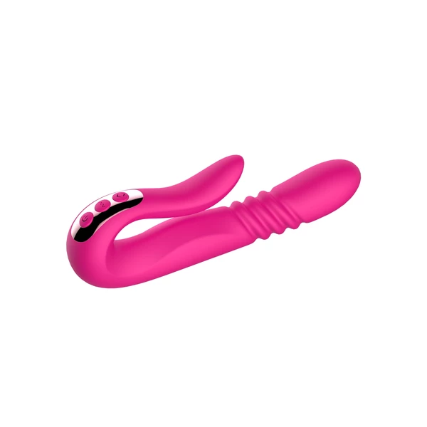 Boss Series deluxe twirling vibrating thruster red - Wibrator króliczek z pulsacją i podgrzewaniem