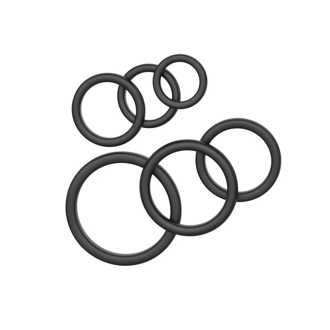 Boss Series ring set black - Elastyczne pierścienie erekcyjne - zestaw