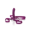 CalExotics Me2 Rumbler Purple - Wibrujący strap on w zestawie z dildo
