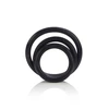 CalExotics Rubber Ring 3 Piece Set Black - Zestaw elastycznych pierścieni na penisa
