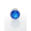Boss Series Jawellery Blue - Korek analny z ozdobnym kamieniem, Niebieski