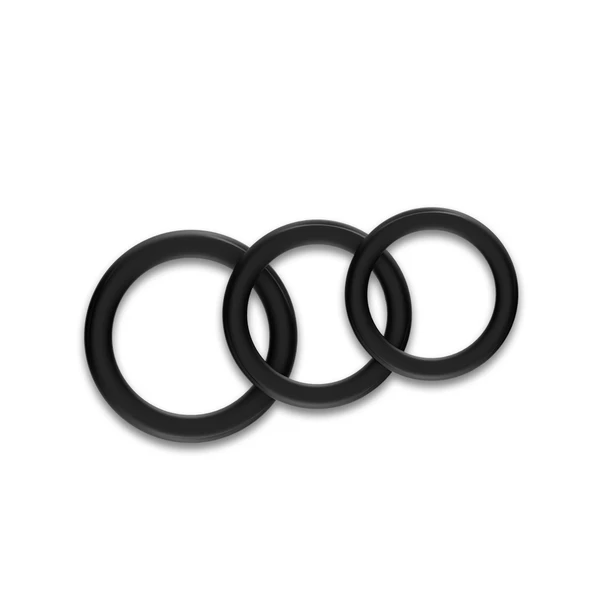 Boss Series triple black - Elastyczne pierścienie erekcyjne - zestaw