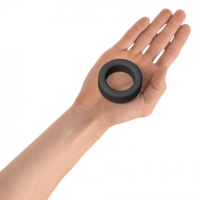 Love to Love cool ring black onyx - Elastyczny pierścień erekcyjny, czarny