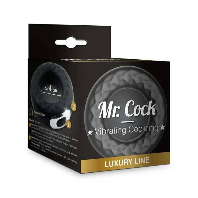 Mr. Cock luxury line rechargable vibrating cockring 40mm - Wibrujący pierścień erekcyjny