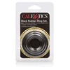 CalExotics Rubber Ring 3 Piece Set Black - Zestaw elastycznych pierścieni na penisa