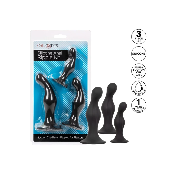 CalExotics Anal Ripple Kit Black - Zestaw korków analnych