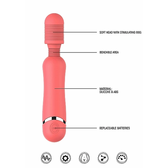 ShotsToys silicone massage wand - pink - Wibrator wand, Różowy