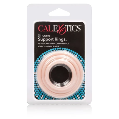 CalExotics Silicone Support Rings Light Skin Tone - Zestaw elastycznych pierścieni na penisa