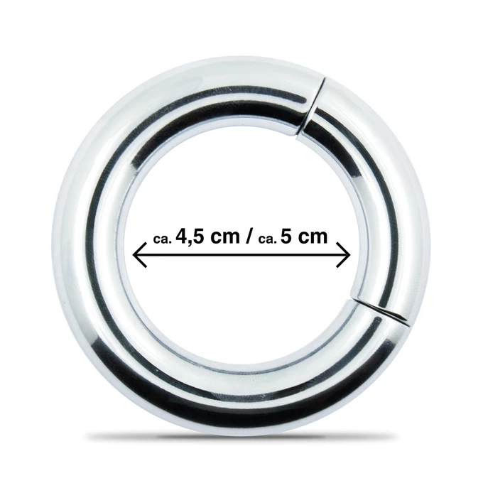 Mr. Cock luxury line steel cockring magnetic lock 50mm - Metalowy pierścień erekcyjny z magnetycznym zapięciem