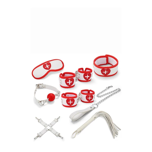 Attraction Mai Nurse Series 8 Pcs - Zestaw bdsm stylizowany na pielęgniarski