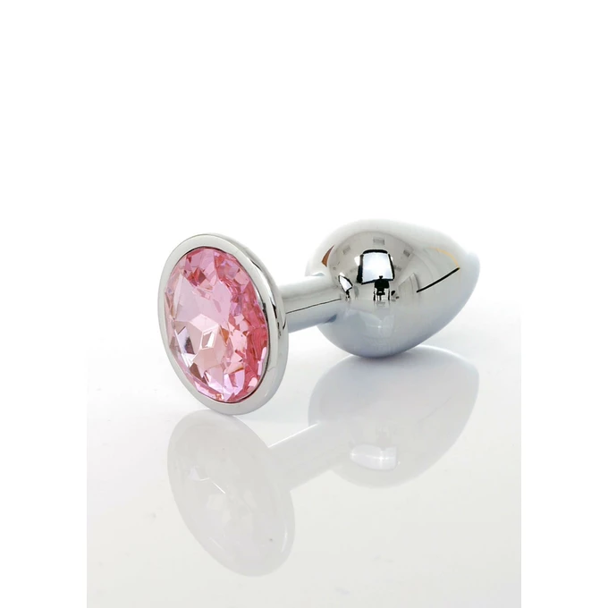 Boss Series Jawellery Pink - Korek analny z ozdobnym kamieniem, Różowy