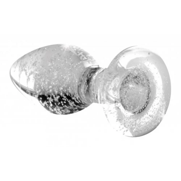 Booty Sparks Glow In The Dark Glass Anal Plug Medium - Korek analny świecący w ciemności