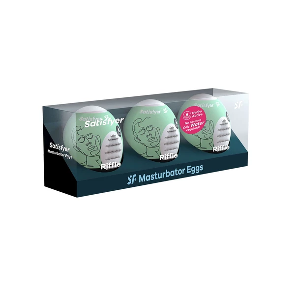 Satisfyer eggs set of 3 riffle - Zestaw 3 masturbatorów