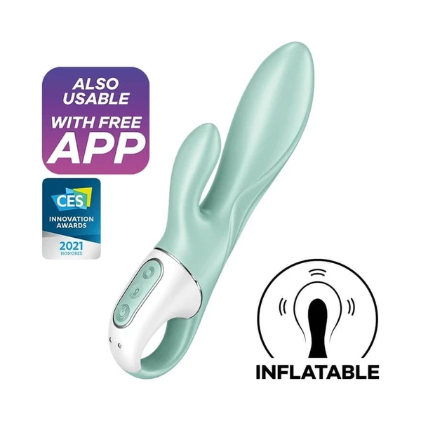 Satisfyer air pump bunny 5 connect app mint - Wibrator króliczek z opcją napompowania