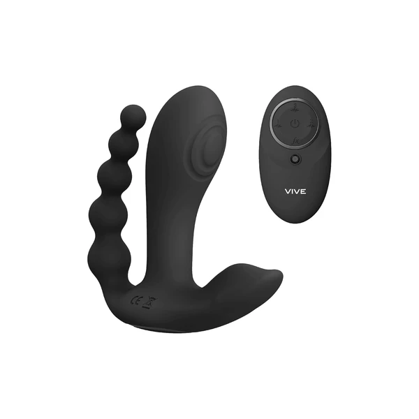 Vive kata - black - Wibrator króliczek do potrójnej stymulacji