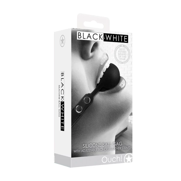 Ouch! Adjustable Bonded Leather Straps - Knebel z kulką