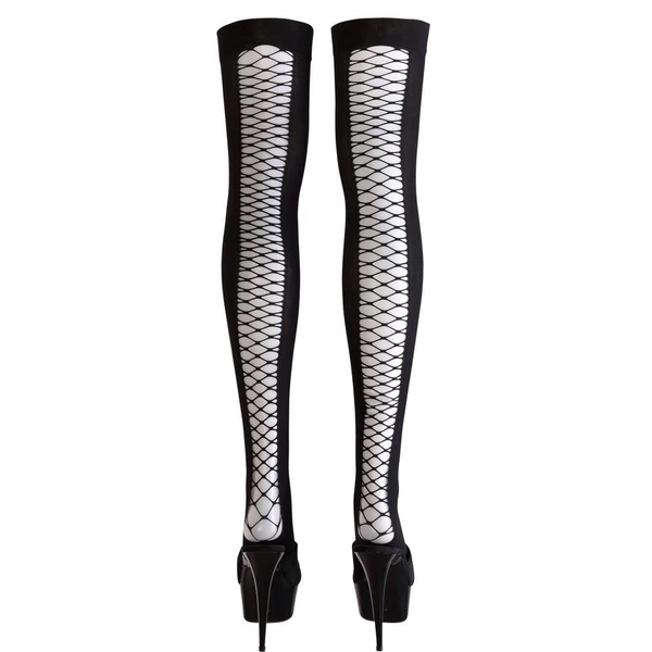 Cottelli LEGWEAR Thigh High Nettockings - Pończochy, Czarny
