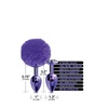 Nixie Set Pom Pom And Jewel Inlaid Purple Metallic - Zestaw korków analnych, Fioletowy