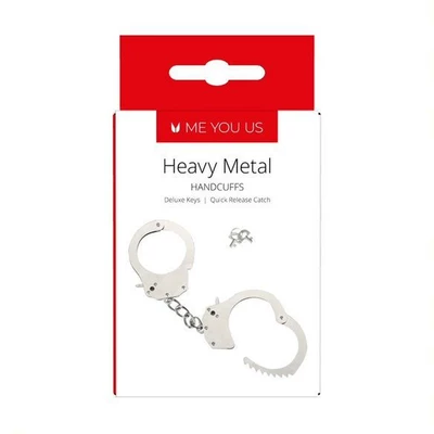 Me You Us Heavy Metal Handcuffs Silver - Kajdanki metalowe
