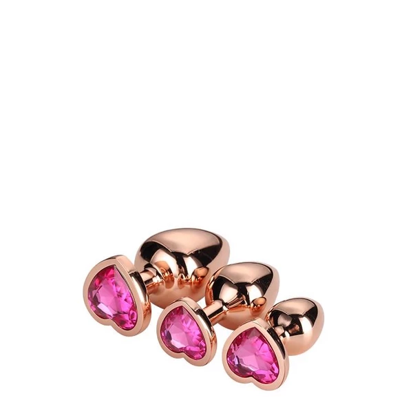 Dream Toys Gleaming Love Rose Gold Plug Set - Zestaw korków analnych, Złoty