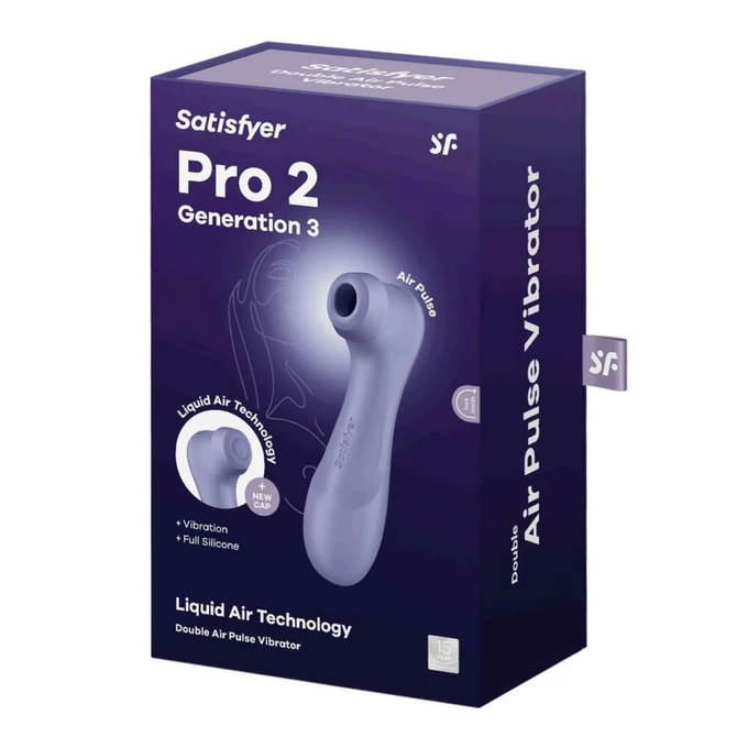 Satisfyer Pro 2 Generation 3 With Liquid Air Lilac - Wibrator łechtaczkowy wibracje i stymulacja soniczna, Fioletowy