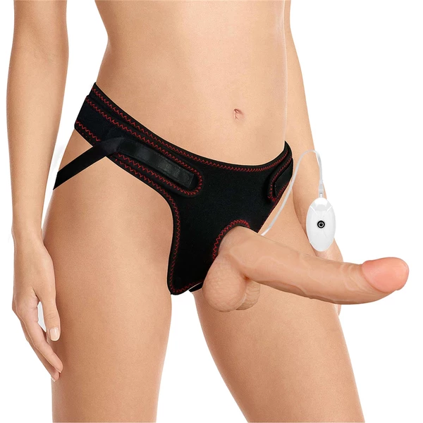 Lovetoy Vibrating Easy Strapon Set 8.5' - Uprząż strap on z dildo