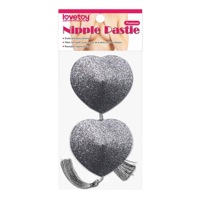 Lovetoy Reusable Glitter Heart Tassel Nipple Pasties - Nasutniki