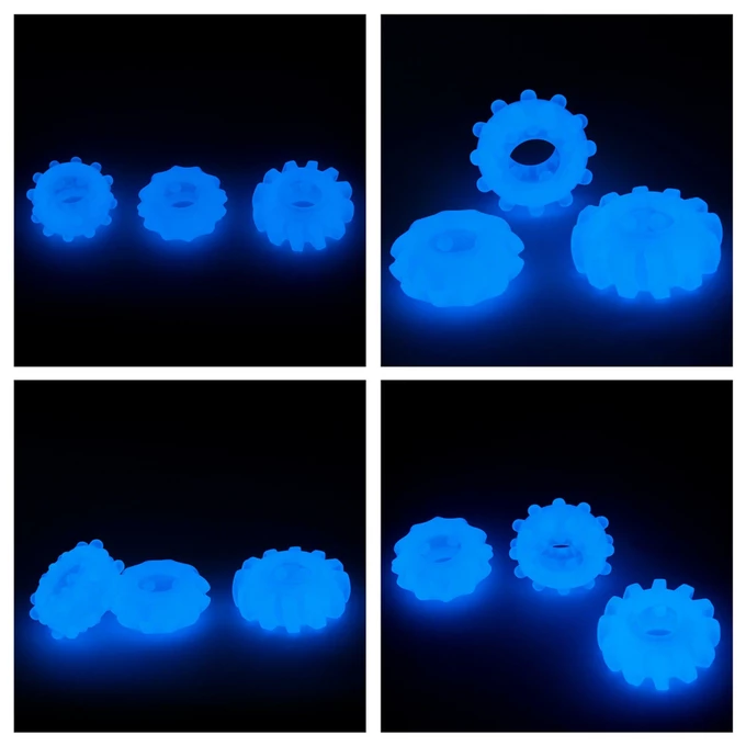 Lovetoy Lumino Play Penis Ring - Zestaw elastycznych pierścieni świecących w ciemności