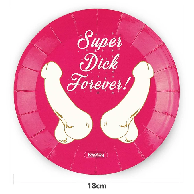 Lovetoy Super Dick Forever Bachelorette Paper Plates(Pack Of 6)