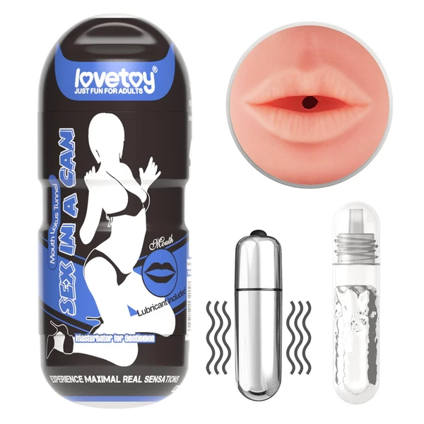 Lovetoy Sex In A Can Mouth Lotus Tunnel Vibrating - Masturbator wibrujący