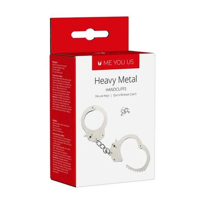 Me You Us Heavy Metal Handcuffs Silver - Kajdanki metalowe