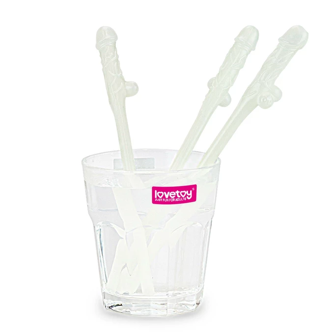 Lovetoy Glow In The Dark Willy Straws – Pack Of 9 słomki