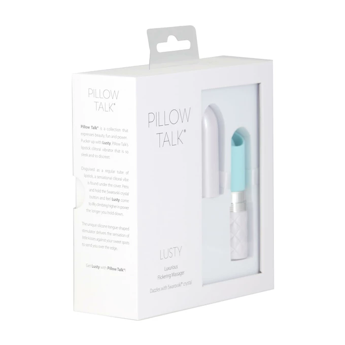 Pillow Talk Lusty Luxurious Flickering Massager Teal - Miniwibrator symulujący seks oralny, Niebieski
