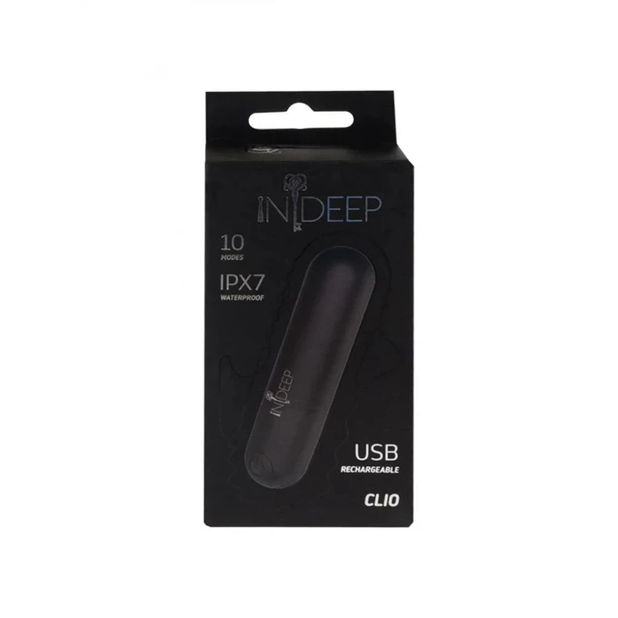 Indeep Rechargeable Vibrating Bullet Indeep Black - Miniwibrator, Czarny
