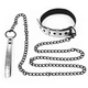 Lovetoy Bondage Fetish Metallic Pup Collar With Leash silver - Obroża ze smyczą, Srebrny