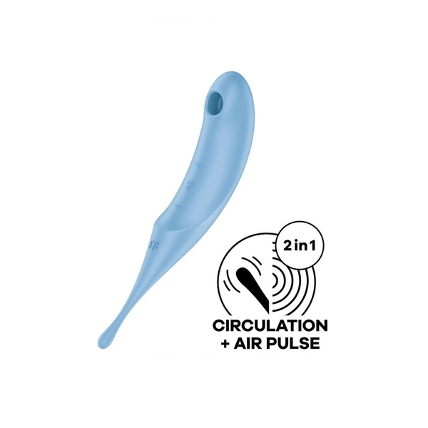 Satisfyer Twirling Pro Blue - Wibrator soniczny i punktowy 2w1, Niebieski
